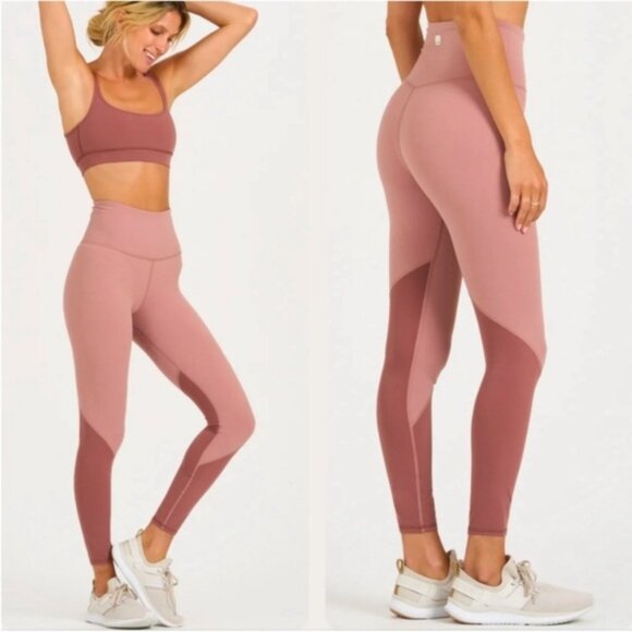 Vuori Pants - NWT Vuori Colorblock Light Terracotta Studio Leggings M